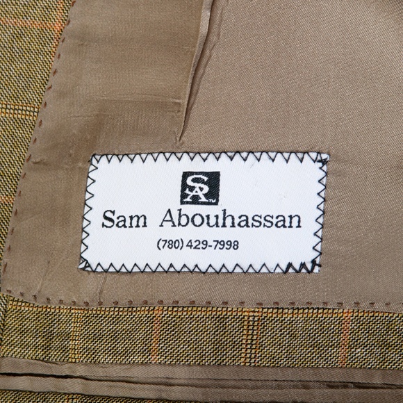 Sam Abouhassan Green Check Wool Blazer 46L - Picture 3 of 4